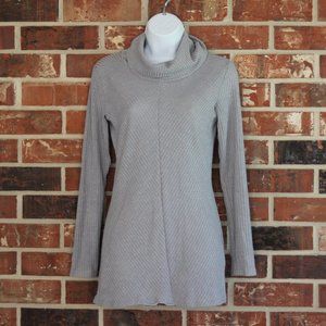 Women's XL Grey Cowl Neck Textured Sweater